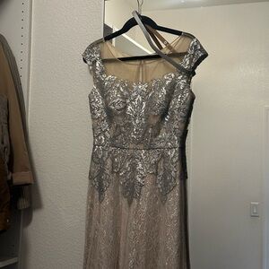 Terani Couture Metallic Trumpet Gown